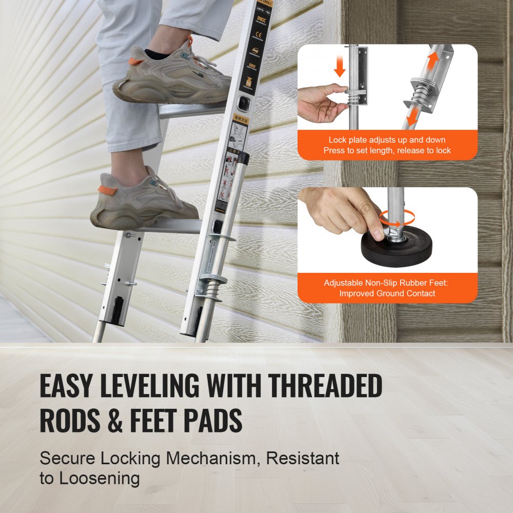 VEVOR 20 inch Ladder Levler Steel 550lbs Load Leveling Tool Uneven ...