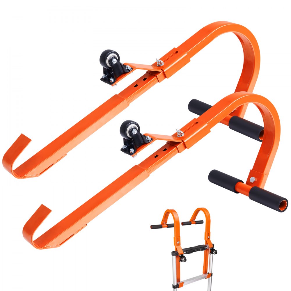 VEVOR Ladder Roof Hook, 2 Pack with Wheel Heavy Duty Steel Ladder ...