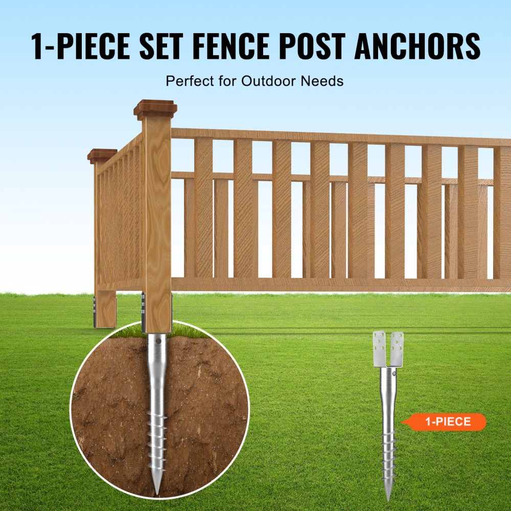 VEVOR No Dig Ground Anchor 1 Pack 3 94 X 2 76 X 27 56 In DIY Screw In vevor-no-dig-ground-anchor-1-pack-3-94-x-2-76-x-27-56-in-diy-screw-in
