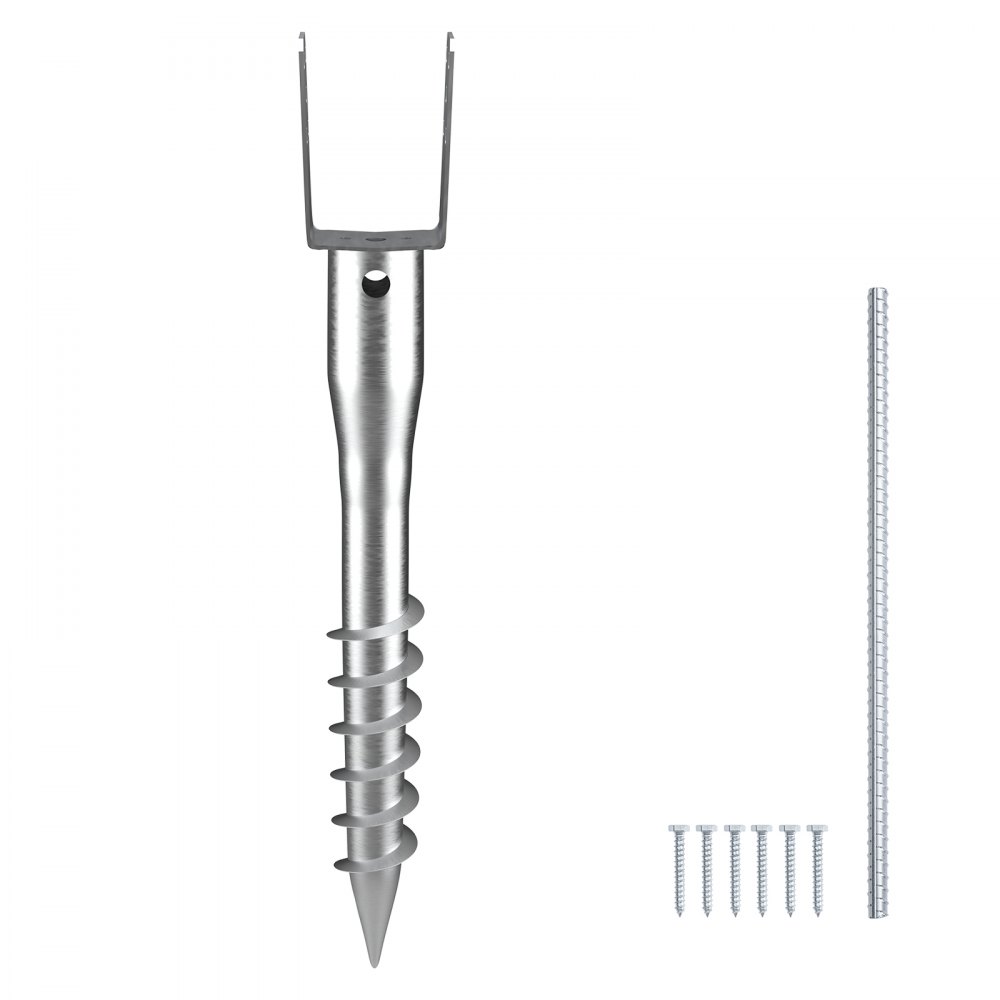 VEVOR No Dig Ground Anchor, 1 Pack 3.94 x 2.76 x 27.56 in DIY Screw in ...