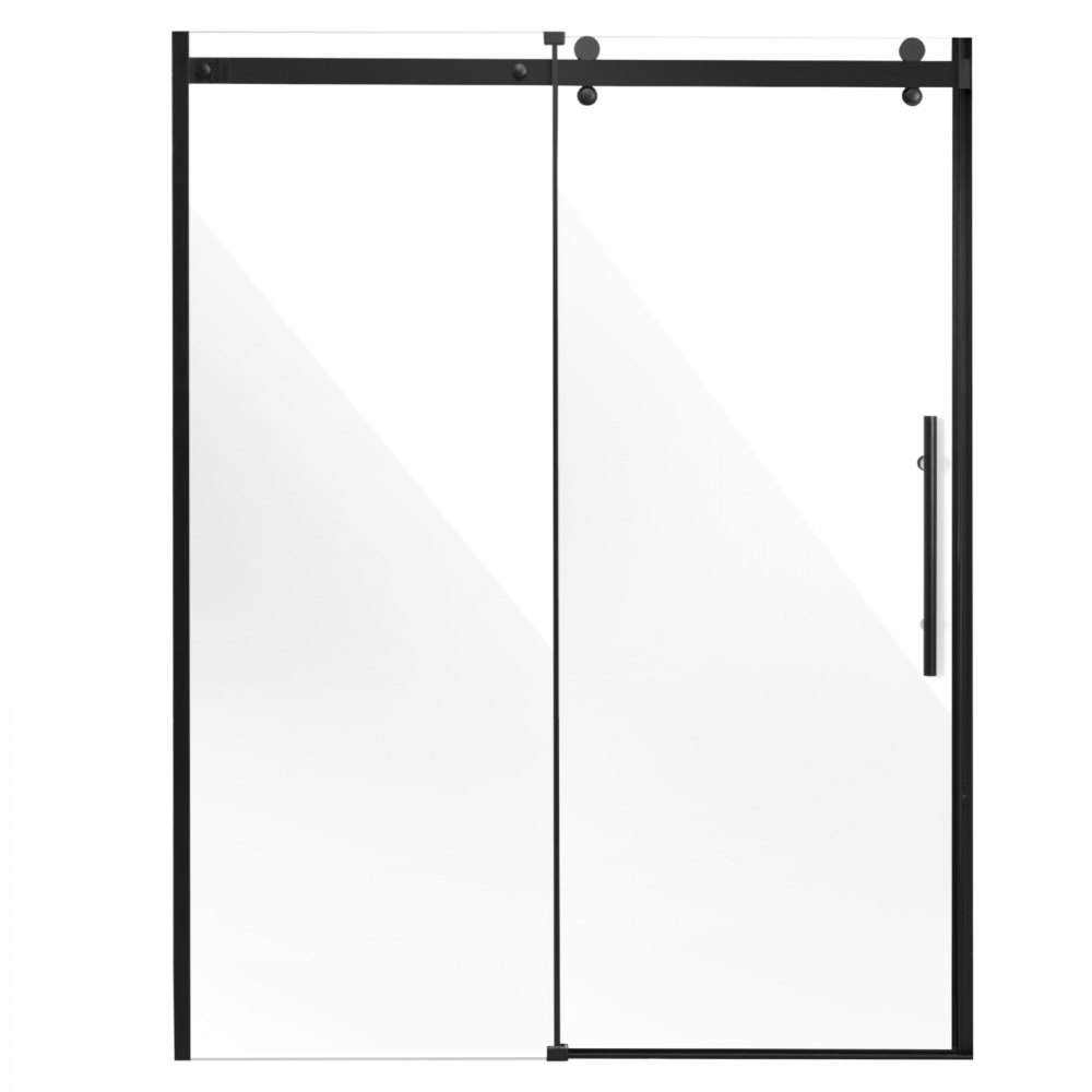 VEVOR Semi-frameless Shower Door, 57.7-59 W X 70 H In,Shower Sliding Glass Door With 1/4 In(6mm) Clear Tempered Glass,Waterproof Shatterproof Stainproof With Stainless Steel Hardware,Matte Black