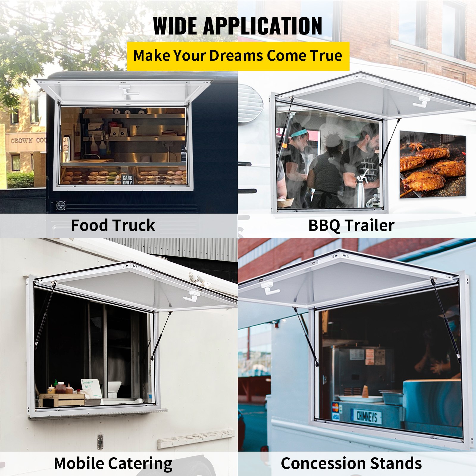 VEVOR Concession Window 53 x 33 Inch, Concession Stand Serving Window