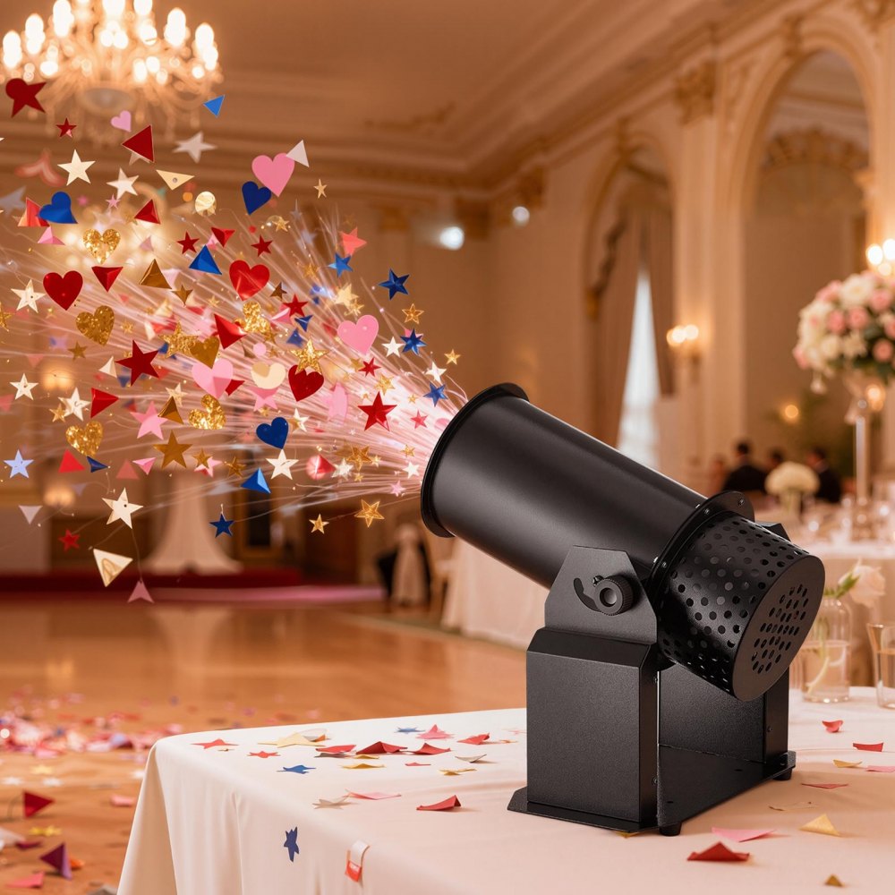 VEVOR Confetti Shooter Machine - 1500W, DMX512, 5m Throw