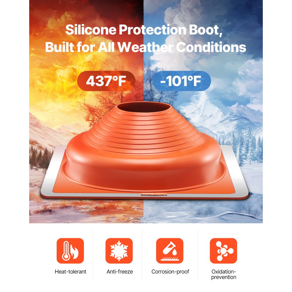 VEVOR 2 Pcs Roof Pipe Flashing Boot, Fits Pipe OD 170 to 355 mm ...