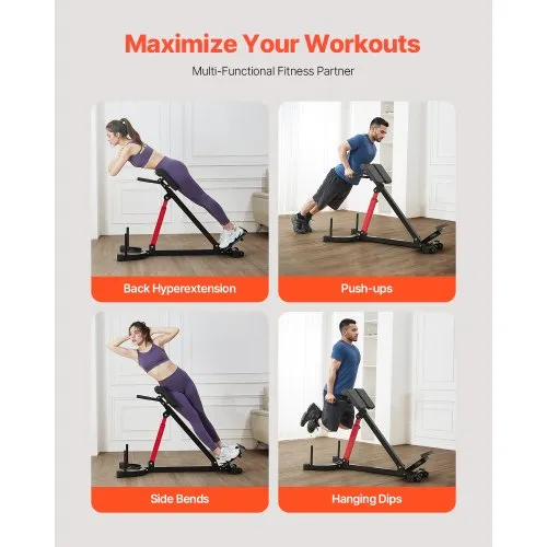 Back Extender Roman Chair Back Extension Hyperextension Bench Multi-Function ...