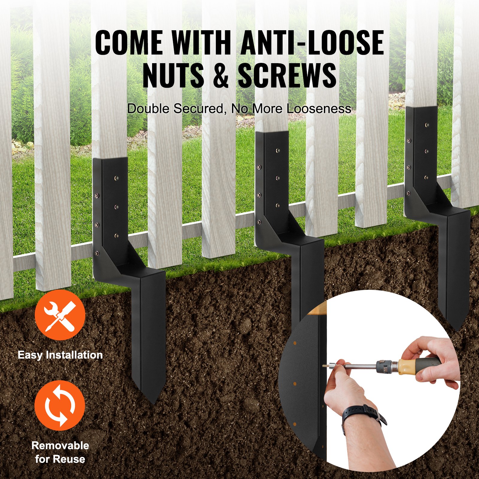 VEVOR Fence Post Anchor Repair Kit 6 Pack Inner Diameter 3 5 X3 5 vevor-fence-post-anchor-repair-kit-6-pack-inner-diameter-3-5-x3-5