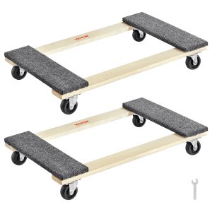 VEVOR Furniture Dolly, 1000 lbs Each Load Capacity, 2 Packs, 18