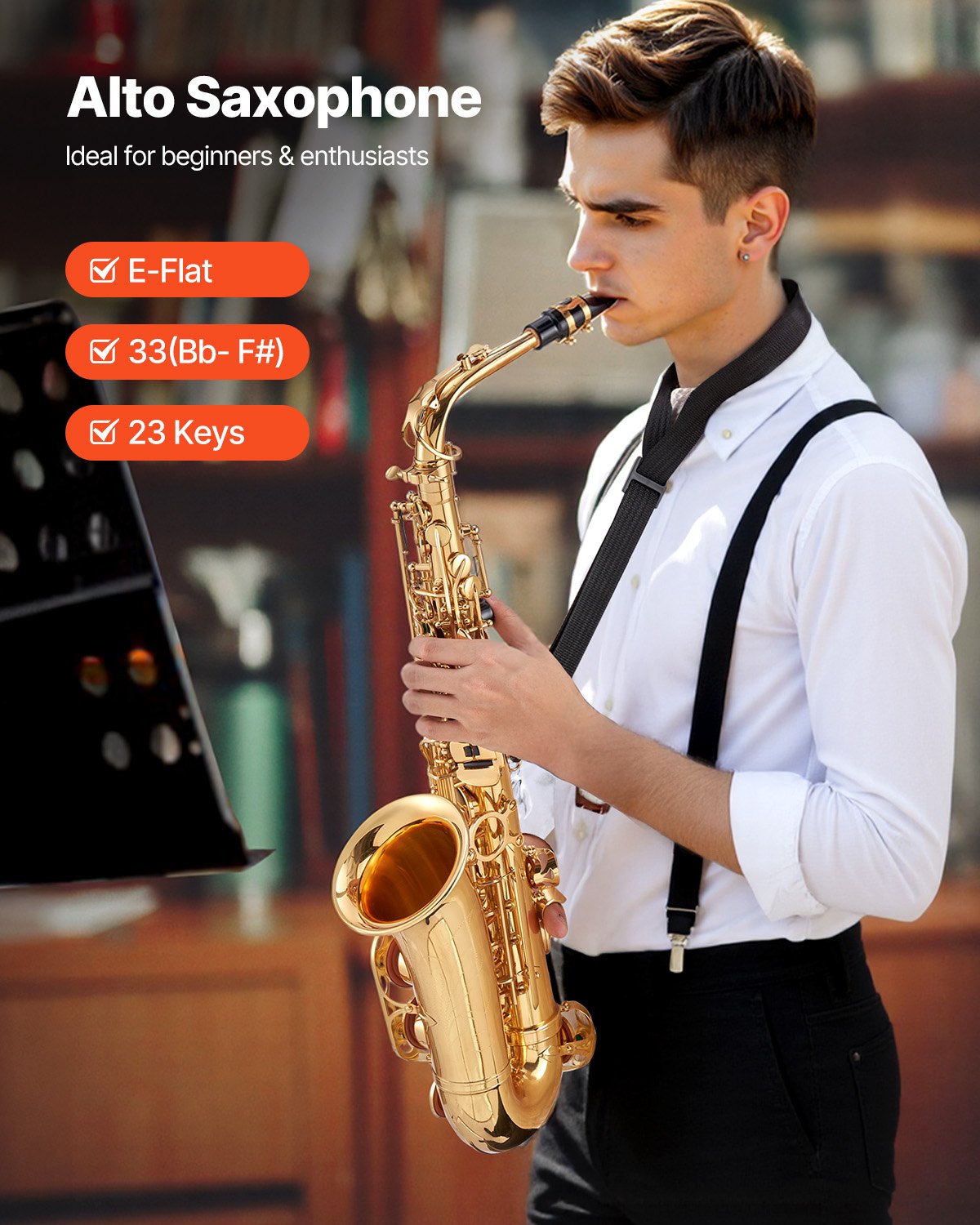 VEVOR Beginner Alto Saxophone Kit — E Flat Brass Saxophone