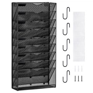 VEVOR File Wall Rack Mesh Wall File Holder 1-Piece 10 Pockets for ...