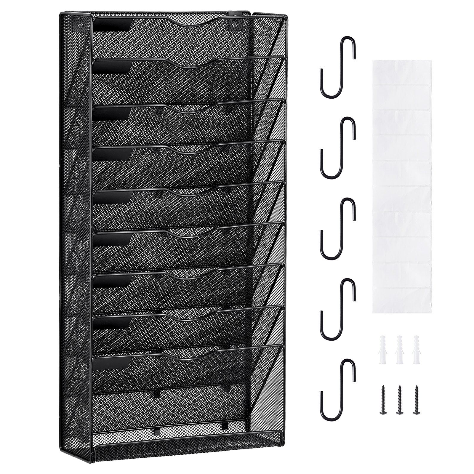 VEVOR File Wall Rack Mesh Wall File Holder 1-Piece 10 Pockets for ...