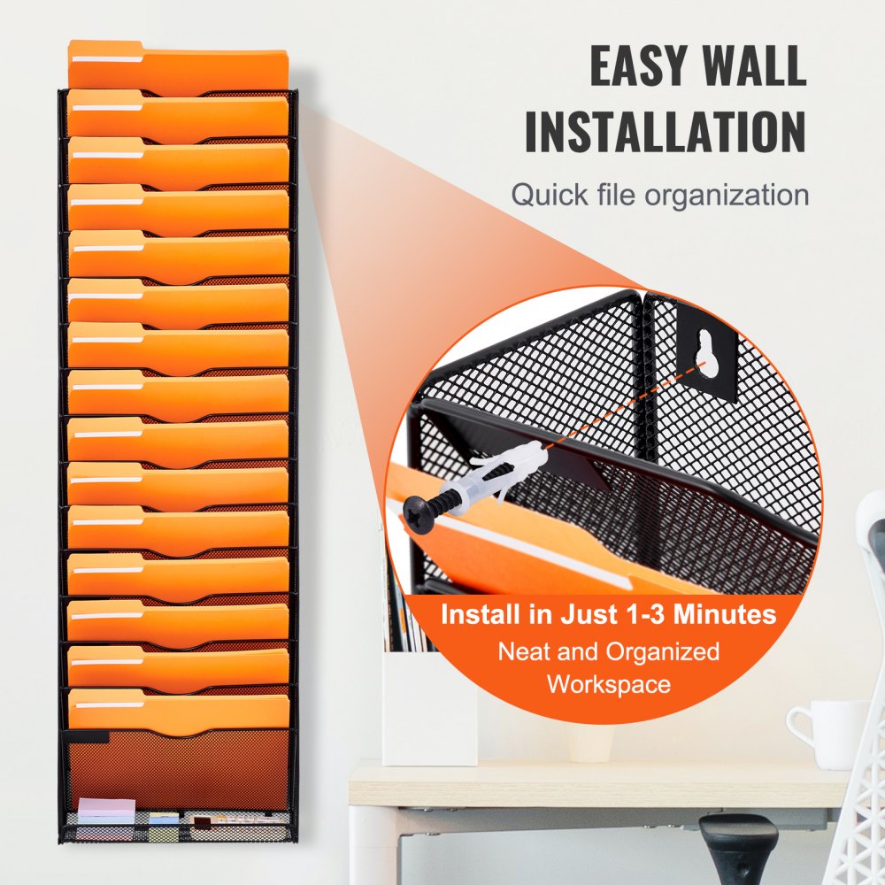 VEVOR Wall Mount File Organizer — 16 Pockets for Office