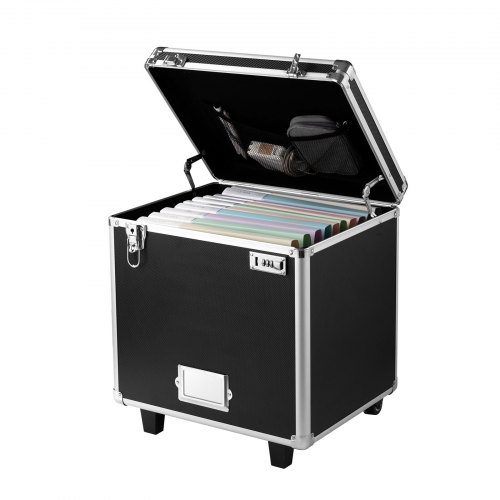 VEVOR Portable Lockable File Box – CF1400, MDF, Black