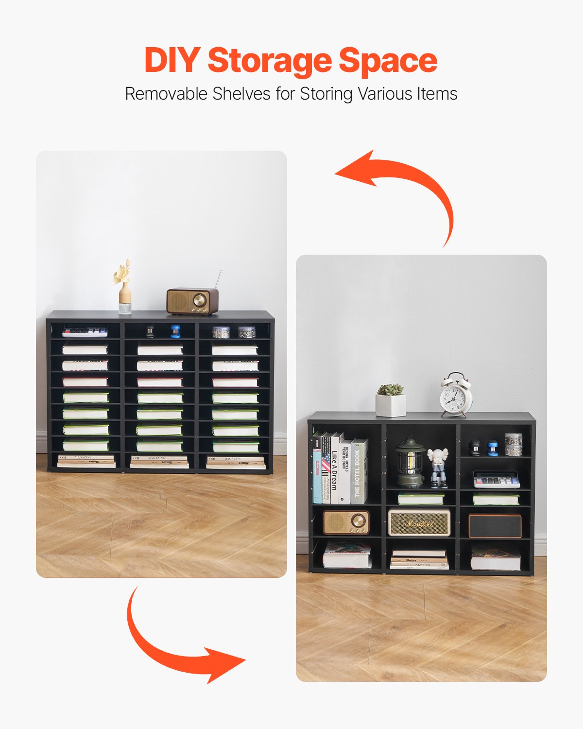 VEVOR Office Mailbox Cubbies – 27 Slots, Removable Shelves