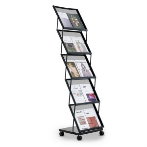VEVOR Brochure Display Rack, Foldable 5 Pockets Magazine Literature ...