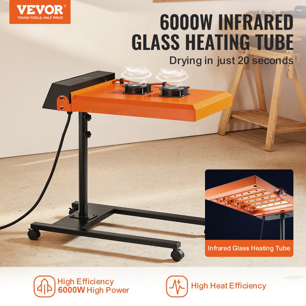 VEVOR VEVOR Flash Dryer, 6000W 19 x 21 inch Automatic Infrared IR Flash