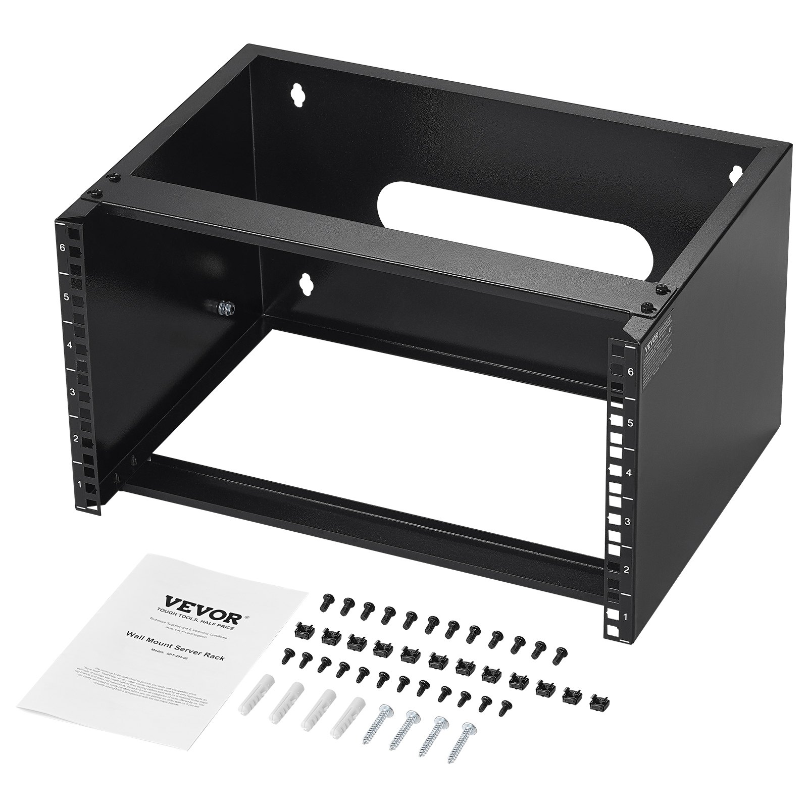 VEVOR 6U Wall Mount Network Rack, 14 in/355.6 mm Depth, 50 lbs/22.68 kg ...