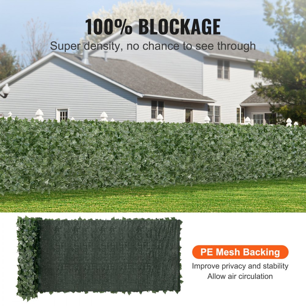 VEVOR Ivy Privacy Fence, 39 x 158in Artificial Green Wall Screen ...