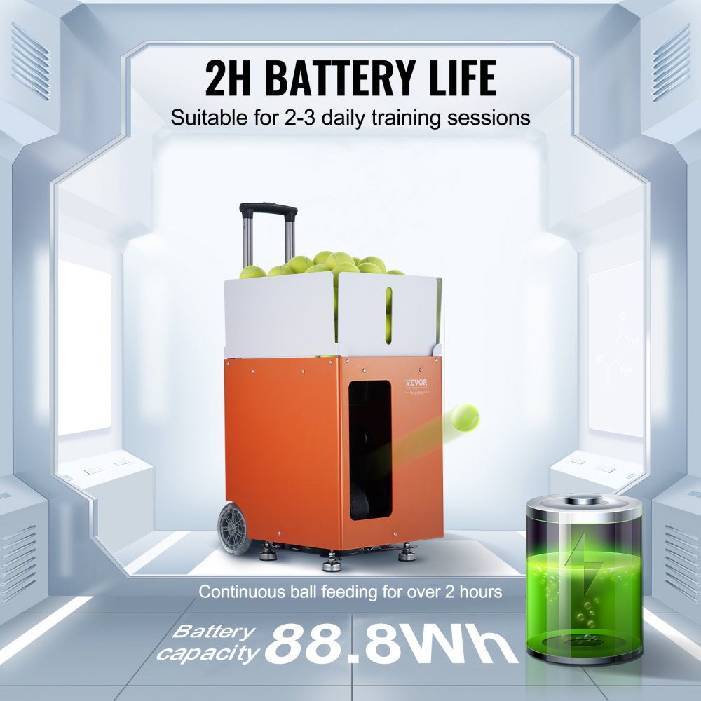 VEVOR Tennis Ball Machine Automatic Portable Ball Launcher Training ...