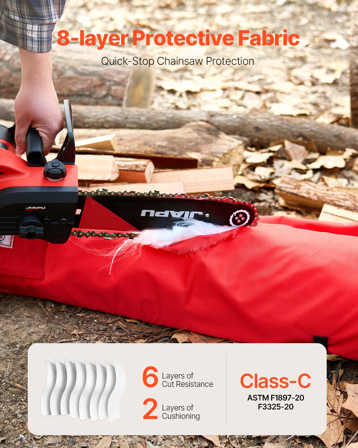 VEVOR Apron Style Chainsaw Chaps – 8 Layers, 50% Polyester