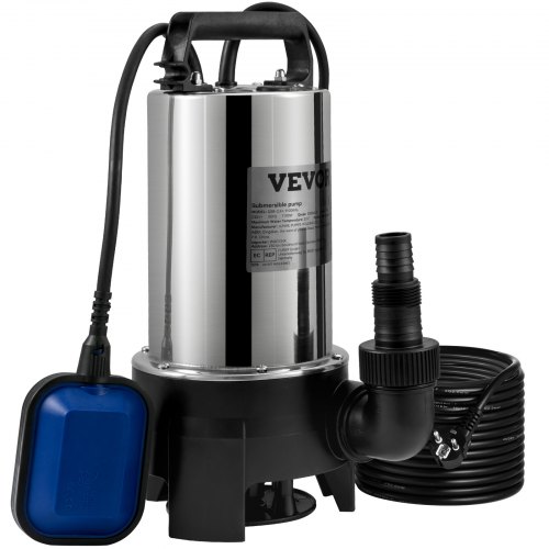 VEVOR Submersible Water Pump, 1100W 20000L/H, with 10 m Cord and