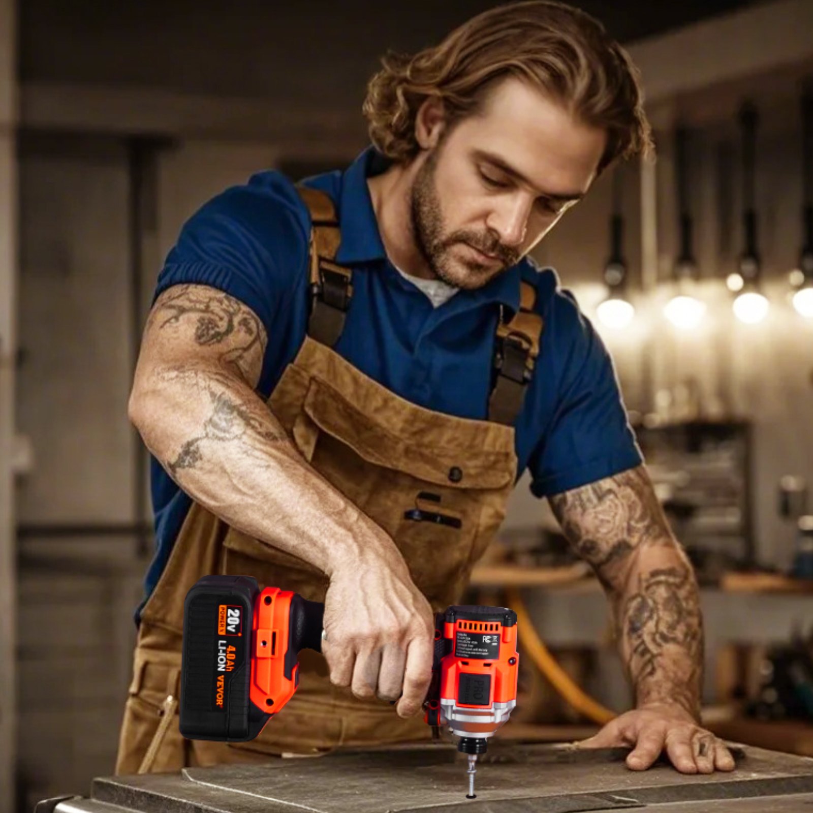 VEVOR Cordless Power Tool Combo – 20V, 5 Tools, 2x4Ah, 220Nm