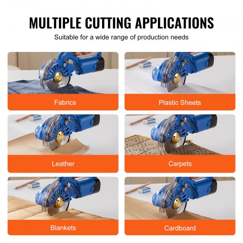 Pvc Fabric Cutter VEVOR Fabric Cutter, 5-Speed Cordless Electric Rotary Fabric Cutting ...