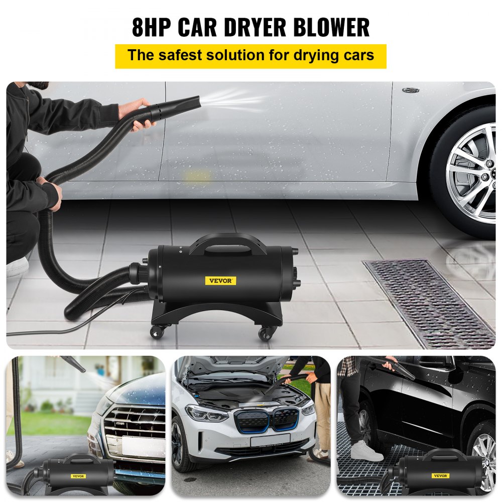 VEVOR Car Air Dryer Blower, 8.0HP Powered Temp High Velocity Car Dryer