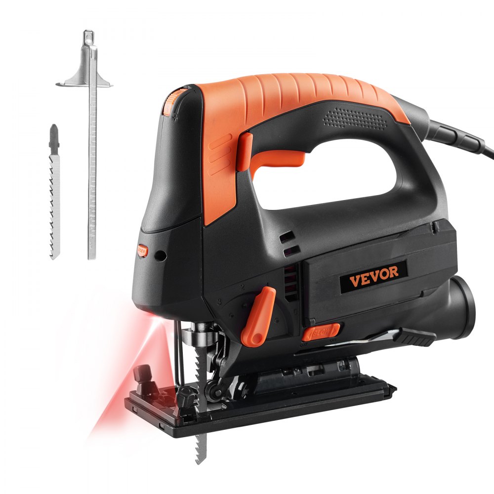 VEVOR Jig Saw, 6 Variablespeed Jigsaw with Laser Scale Ruler, 4Stage Orbital 045° Bevel