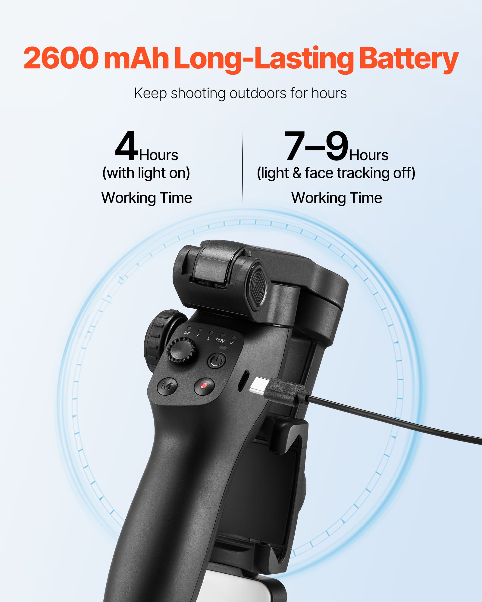 VEVOR iPhone Gimbal Stabilizer — 3-Axis & Smart Tracking