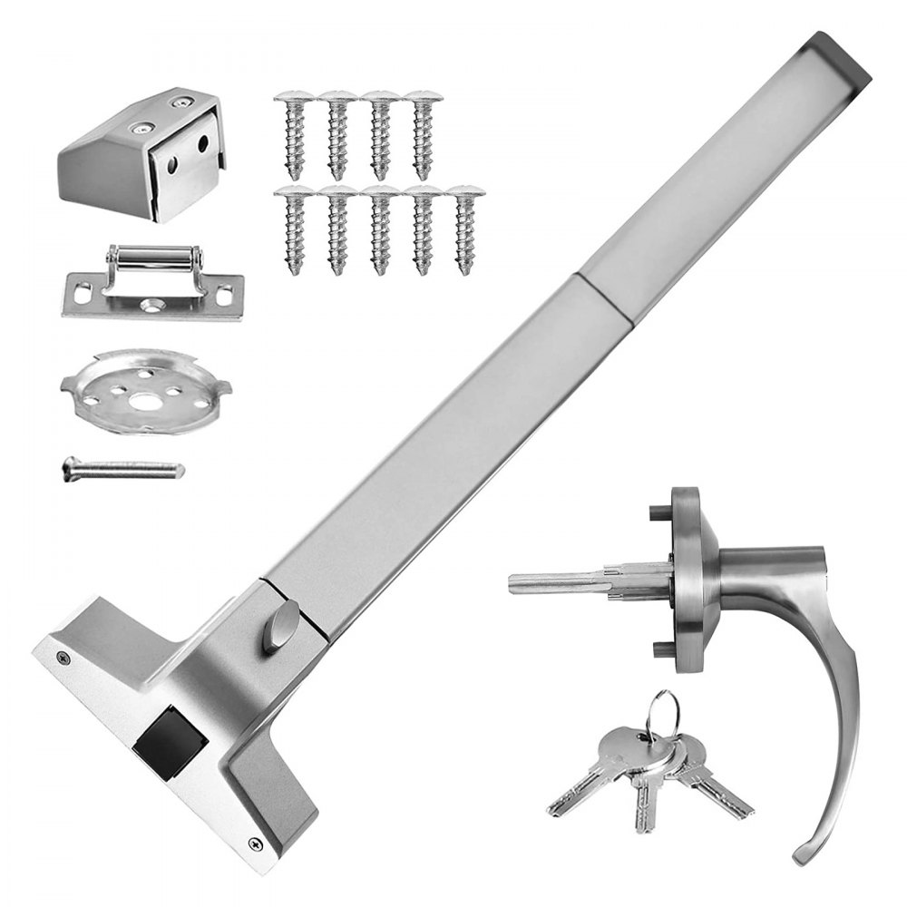 Door Push Bar Panic Exit Device W/ Exterior Lever Commercial