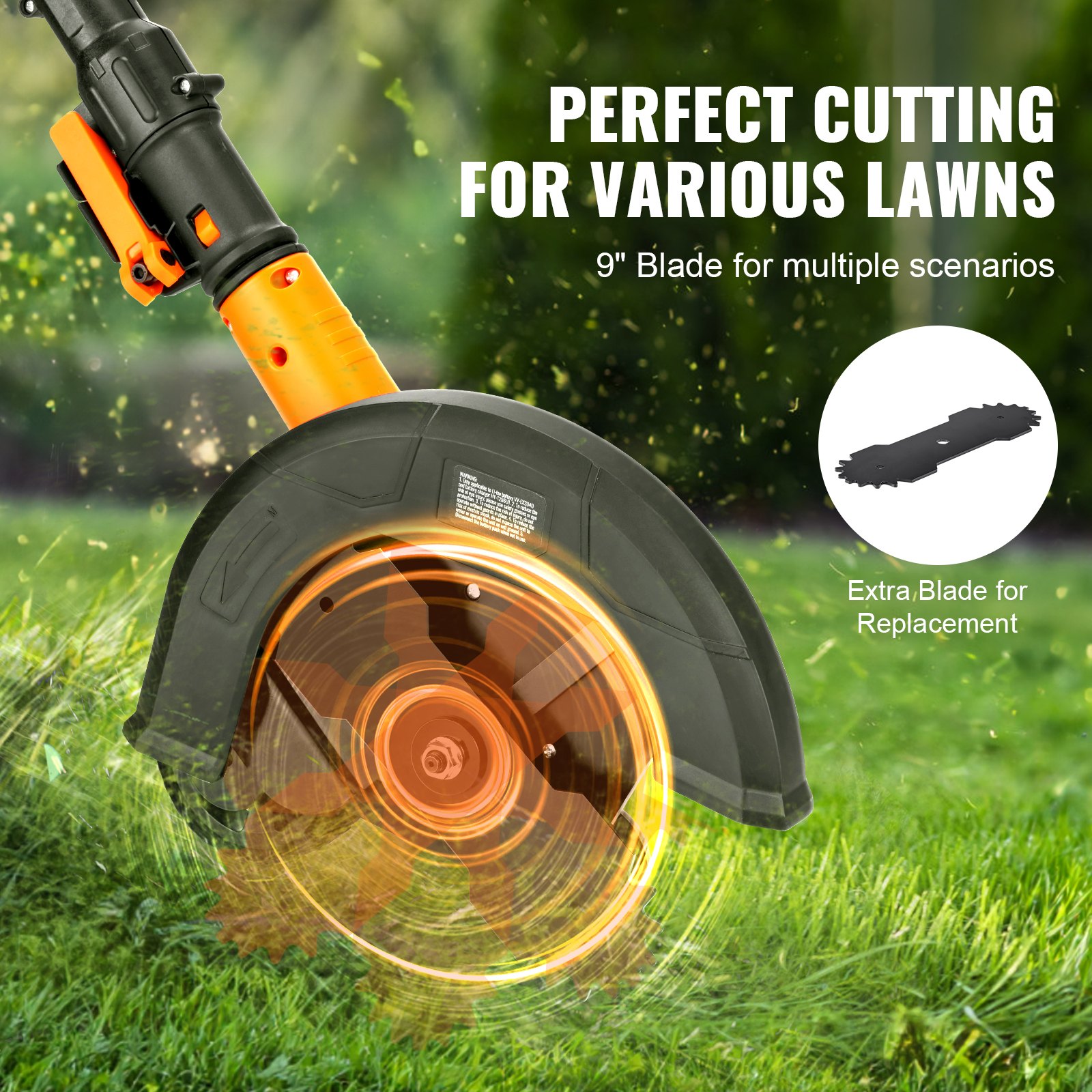 Edger8 VEVOR Lawn Edger, 20 V Battery Powered Cordless Edger, 9-inch Blade ...