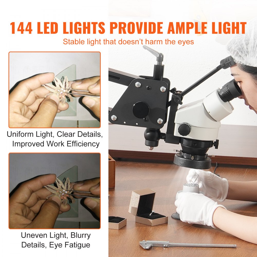VEVOR Multi-Directional Microscope Spring Bracket Ball Vise Ring Light ...