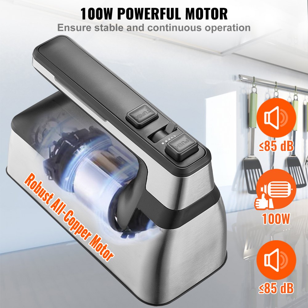 VEVOR Cordless Electric Hand Mixer, 100W, Continuously Variable ...