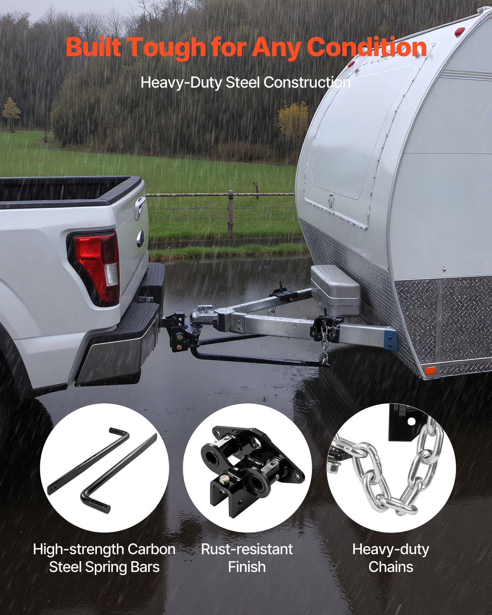 VEVOR Weight Distribution Hitch, 10000 lbs Max Towing & 1000 lbs Max ...