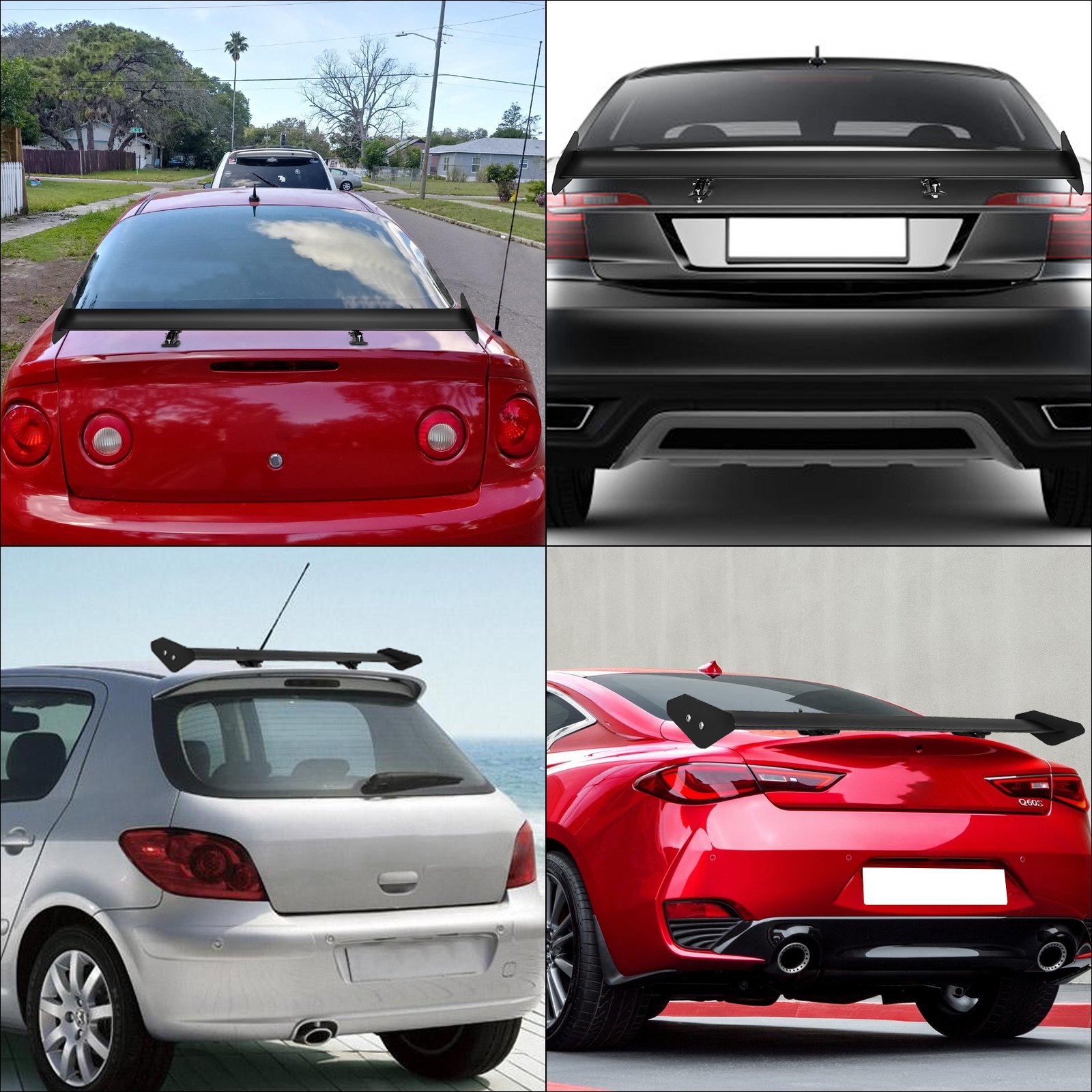 VEVOR Universal GT Wing Spoiler 43.3 Inch Lightweight Aluminum Rear ...