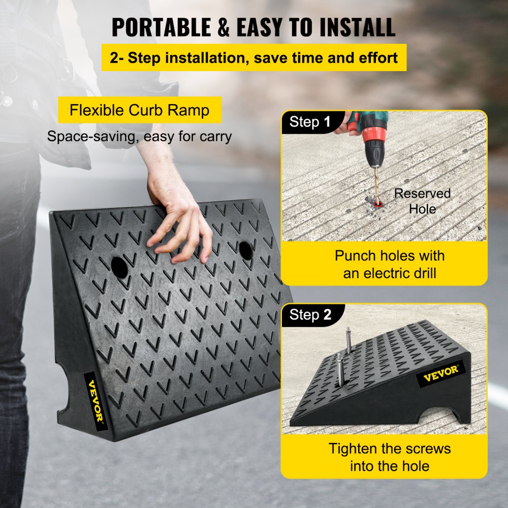 VEVOR Rubber Curb Ramp, 6