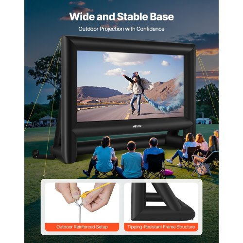 Inflatable Home Theater VEVOR 20FT Inflatable Outdoor Movie Screen With ...
