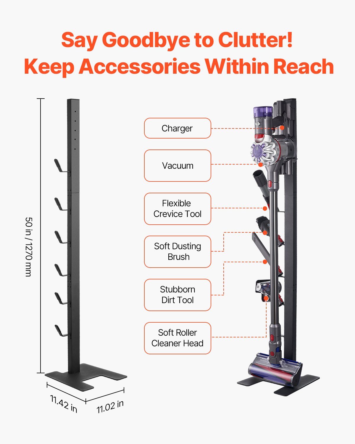 VEVOR Vacuum Stand, Compatible With Dyson V6 V7 V8 V10 V11 V15, Stable ...