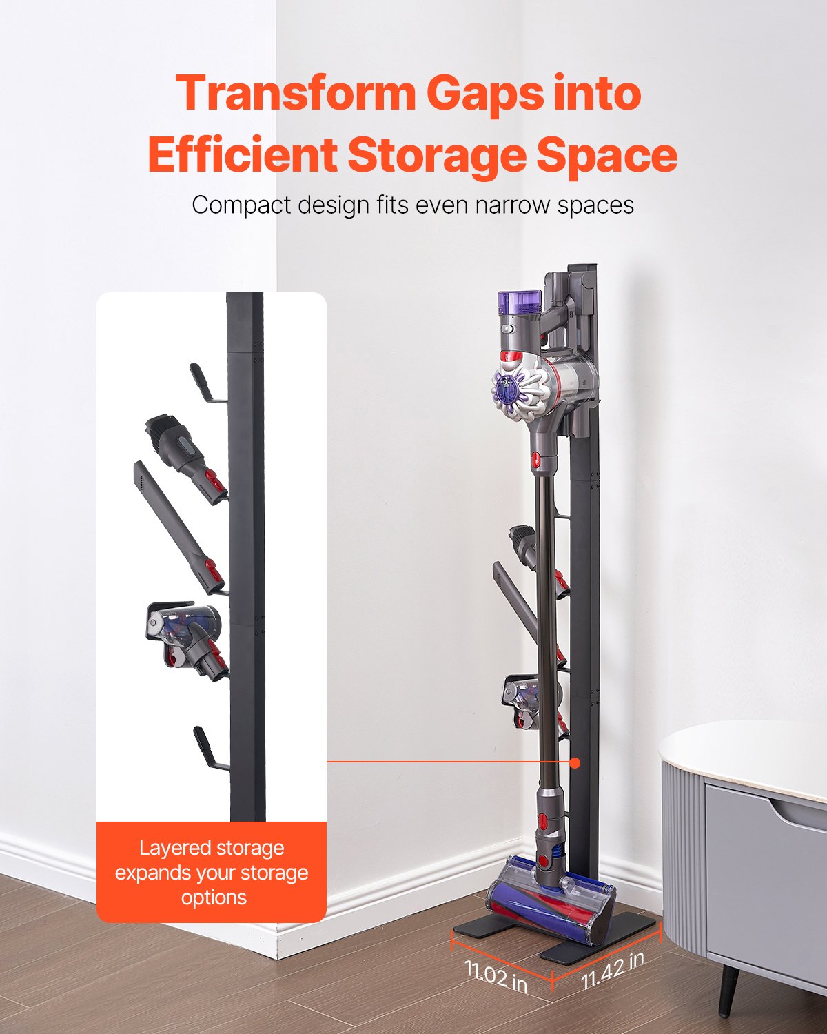 VEVOR Vacuum Stand, Compatible With Dyson V6 V7 V8 V10 V11 V15, Stable ...