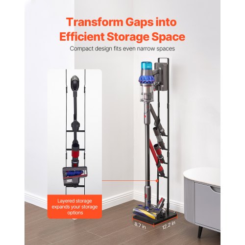 VEVOR Vacuum Stand – Dyson V6-V15 Holder, 50in Hooks