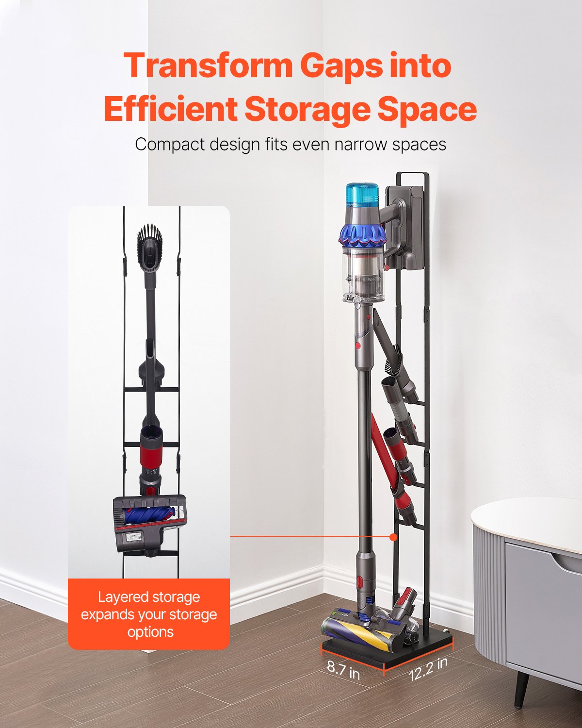 VEVOR Vacuum Stand, Compatible With Dyson V6 V7 V8 V10 V11 V15, Stable ...