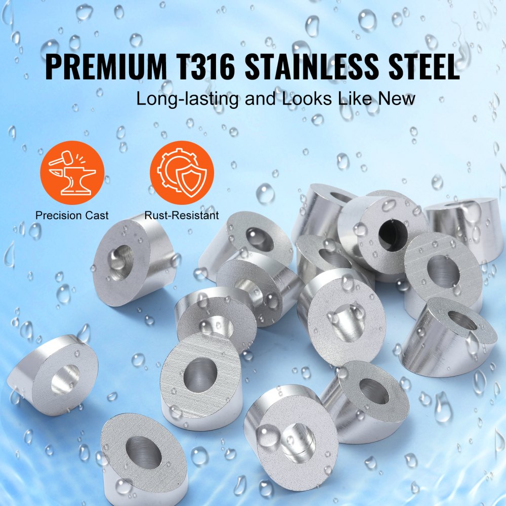 Muzata 20-Pack Cable Railing Angle Protector Sleeves - 25/30/35 Degree Black T316 Stainless Steel For Deck Railings