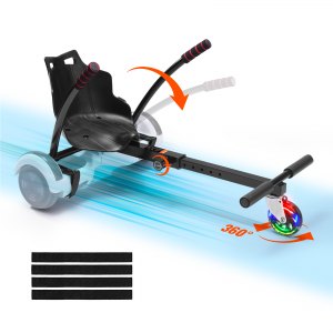 Fixation de siège d'hoverboard pour enfants et adultes, accessoires de hoverboard Go Kart pour scooter auto-équilibrant, accessoires d'hoverboard avec cadre réglable, se transforment en kart, noir Fixation de siège d'hoverboard pour enfants et adultes, accessoires de hoverboard Go Kart pour scooter auto-équilibrant, accessoires d'hoverboard avec cadre réglable, se transforment en kart, noir