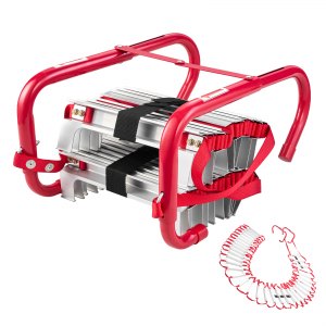 Échelle De Secours Incendie 15,2 M – Échelle Rétractable 5-6 Étages En Aluminium, Charge Max 453 Kg, Antidérapante
