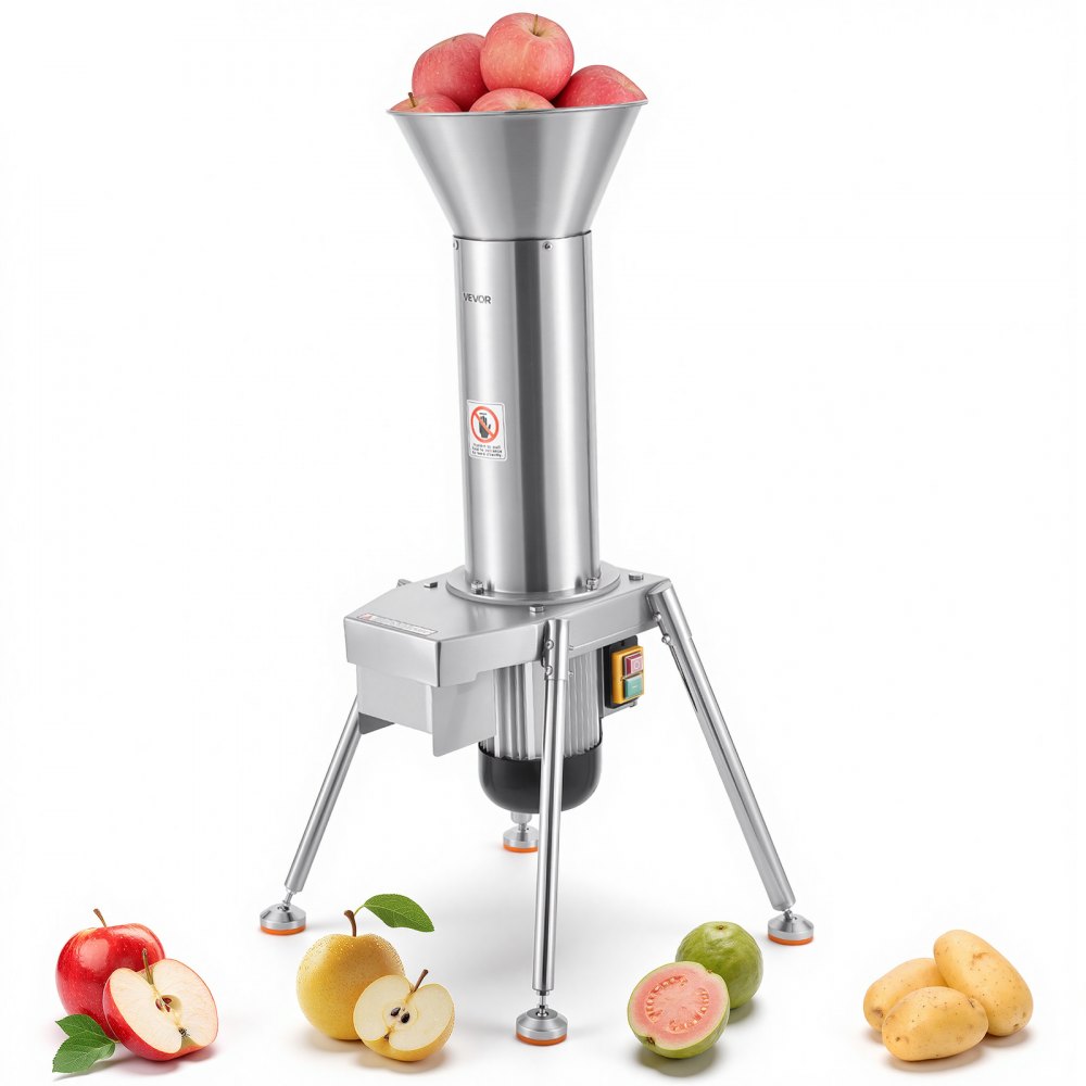 VEVOR 1100W Electric Fruit Apple Crusher, SUS304 Freestanding Crushing ...