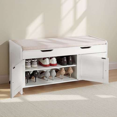 VEVOR Entryway Shoe Bench with Cushion – 41.3×13.8×19.8 inch