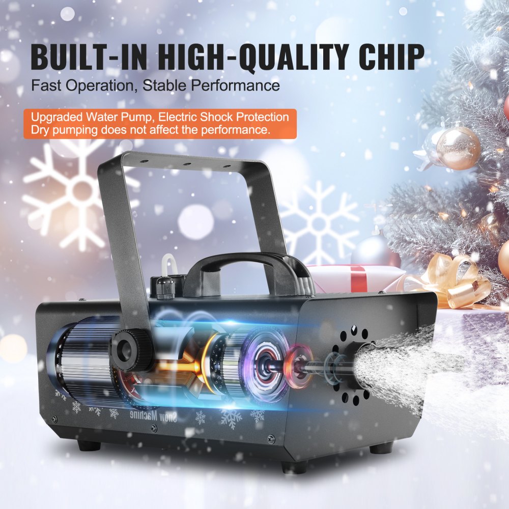 VEVOR 650 Watt Snow Machine – 1L Tank, 3-5 m Spray Range