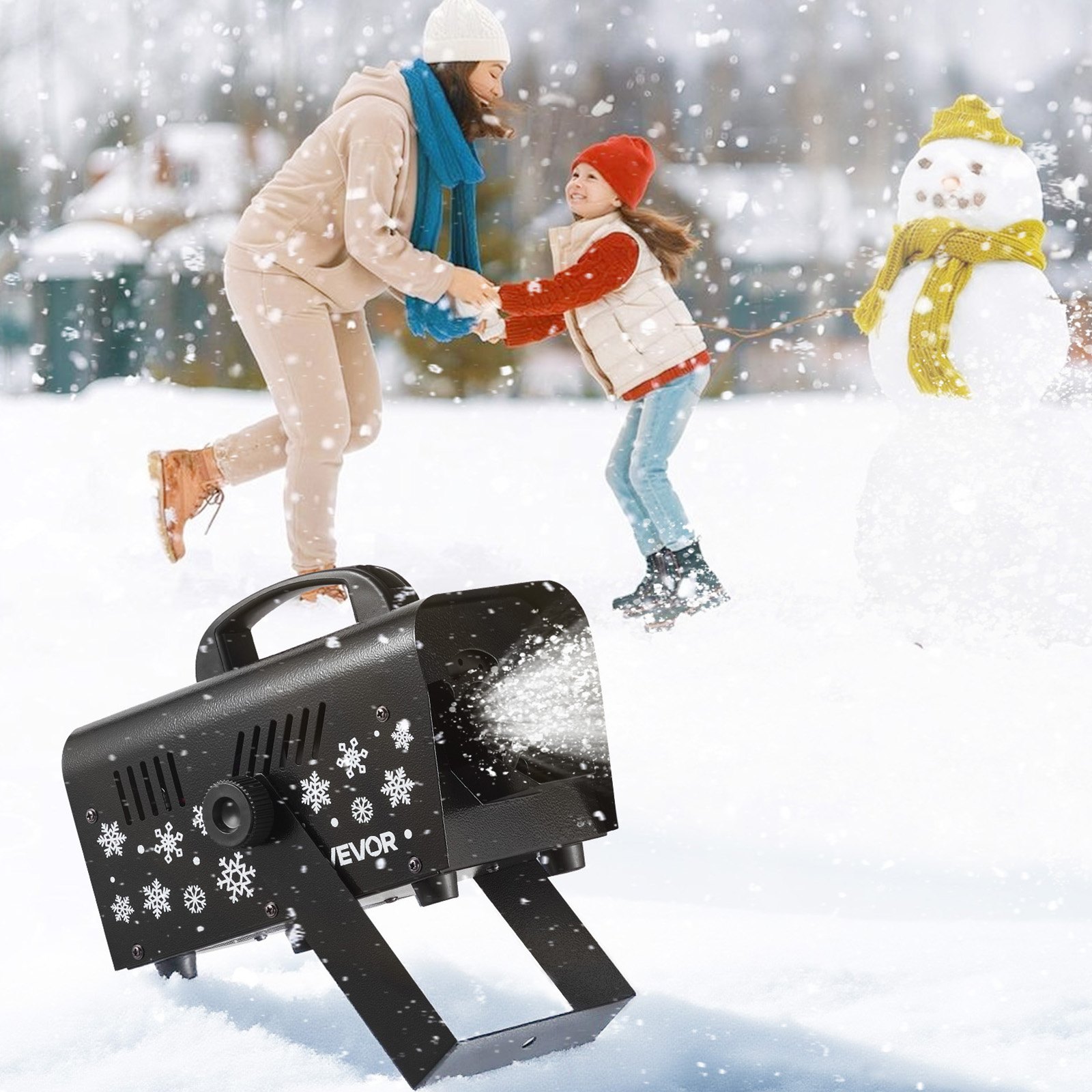 VEVOR Snow Machine, 800W Handheld/Hanging Snow Maker, Portable Wireless ...