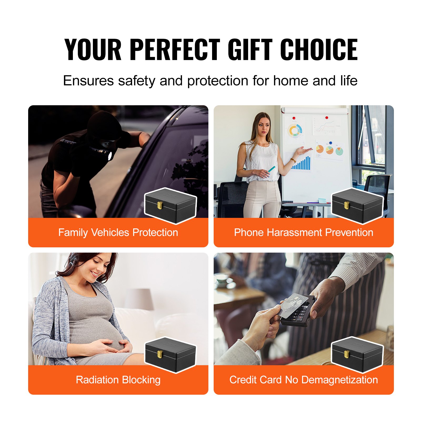 VEVOR Faraday Box, PU Leather Signal Blocking Holde, Keyless Fob ...