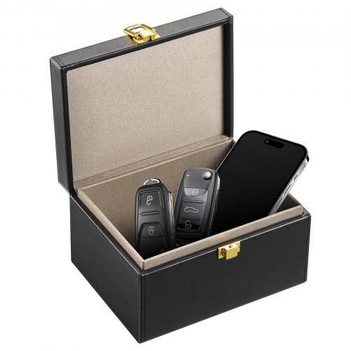 VEVOR Faraday Box Signal Blocking Holder for 5~8 Car Keys with 2 Key Bags Black main image 0